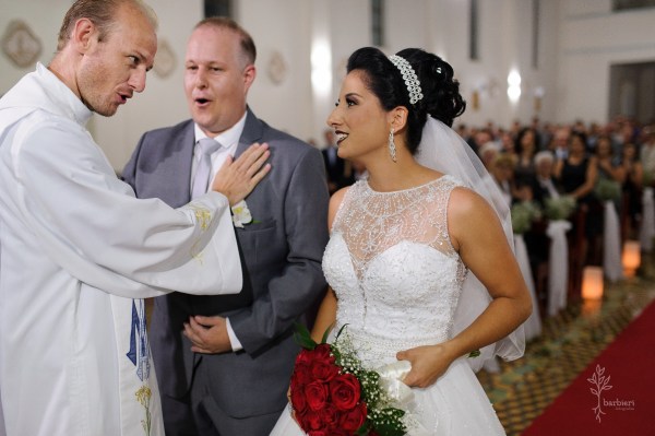 Barbieri - Greici Queli dos Santos, Adriano Bonetto e Padre Neimar Kunkel Pies - Igreja Católica Rolante