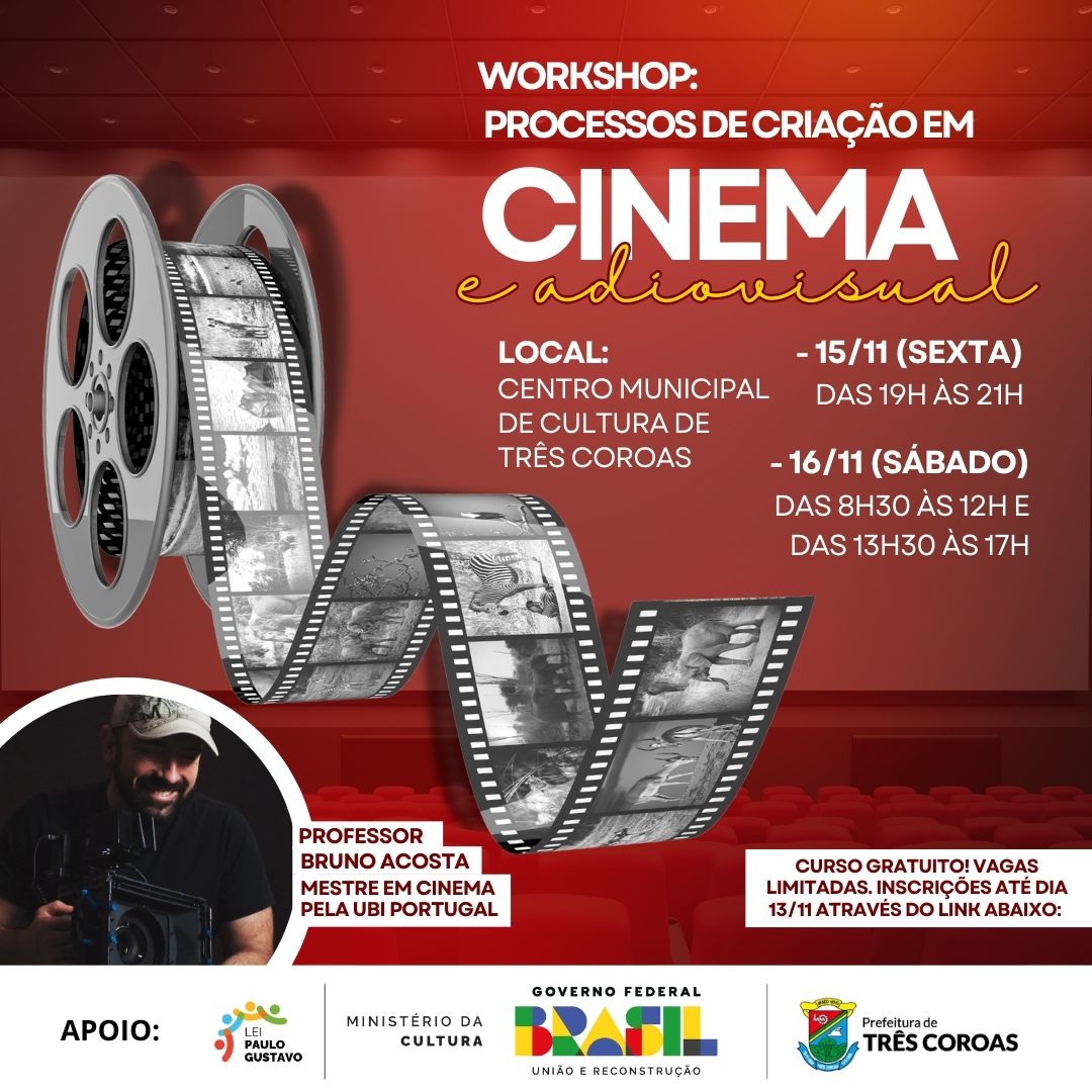 Curso gratuito de produção de cinema e audiovisual acontece em Três ...